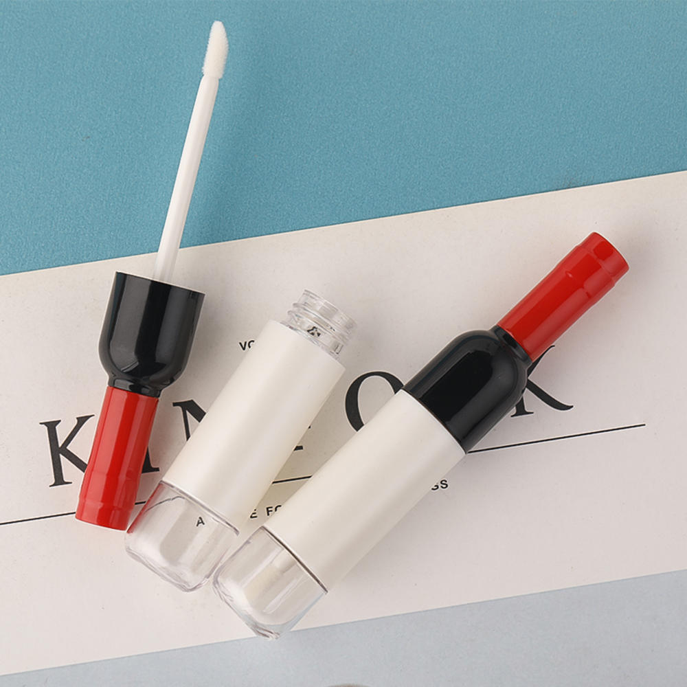 5-7ml Leere Wein Förmigen Lippe Glanz Rohr Lippenstift Rohre Silber/Gold/verrotten/Rosa Reffilable flasche Kosmetische Verpackung Container: Weiß