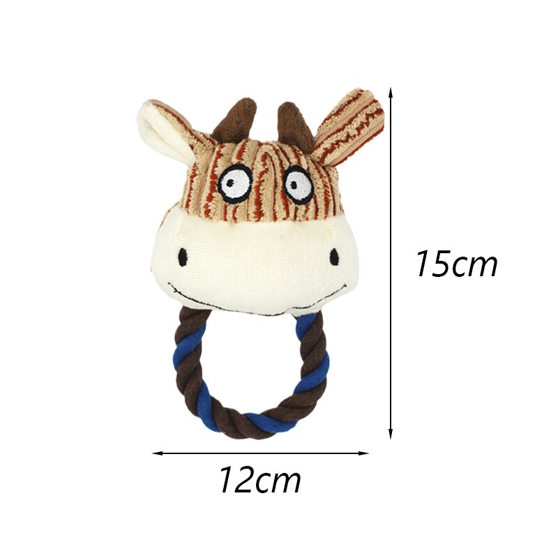 Djur form sällskapsdjur hund uppstoppade leksaker för små hundar plysch pipande valp katt tugga leksak yorkshire terrier mascotas perros accesorios: Kohuvud