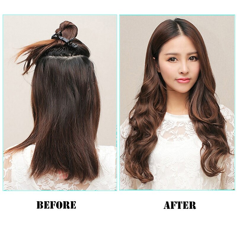 Extensiones de cabello rizado largo para mujer, postizo ondulado, mate, de alta simulación, 22 pulgadas, 55CM