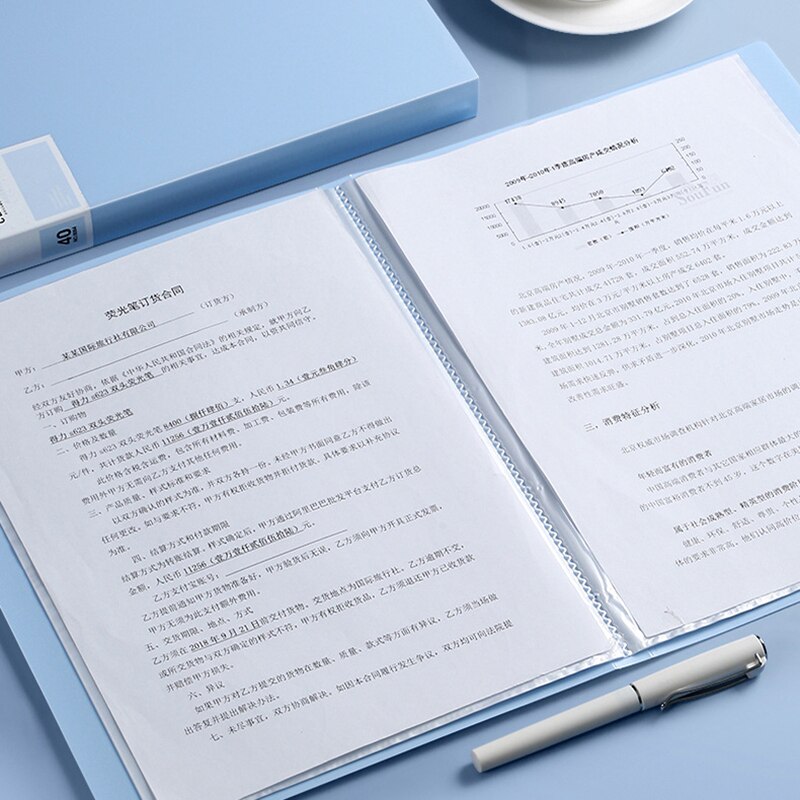 40 60 80 Pages A4 Size A4 Information Book Folder Storage Rganizer Book Multi-layer Loose-leaf Folder Student Office File Book