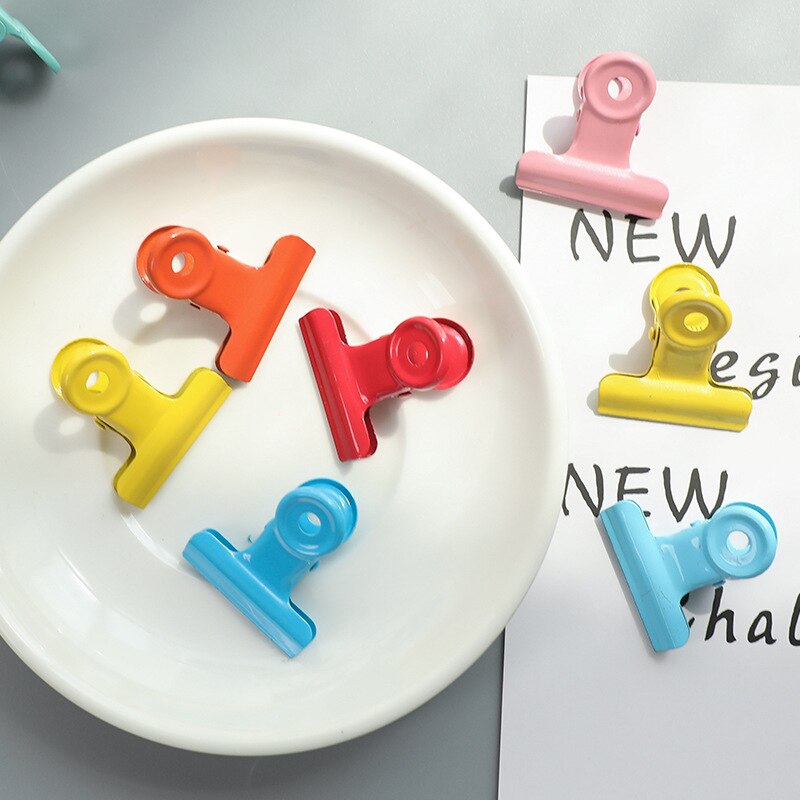 1 pc kleurrijke clips ronde metalen klem clips voor het inbinden van bestanden school kantoorbenodigdheden schrijfwaren bullet stippel dagboek