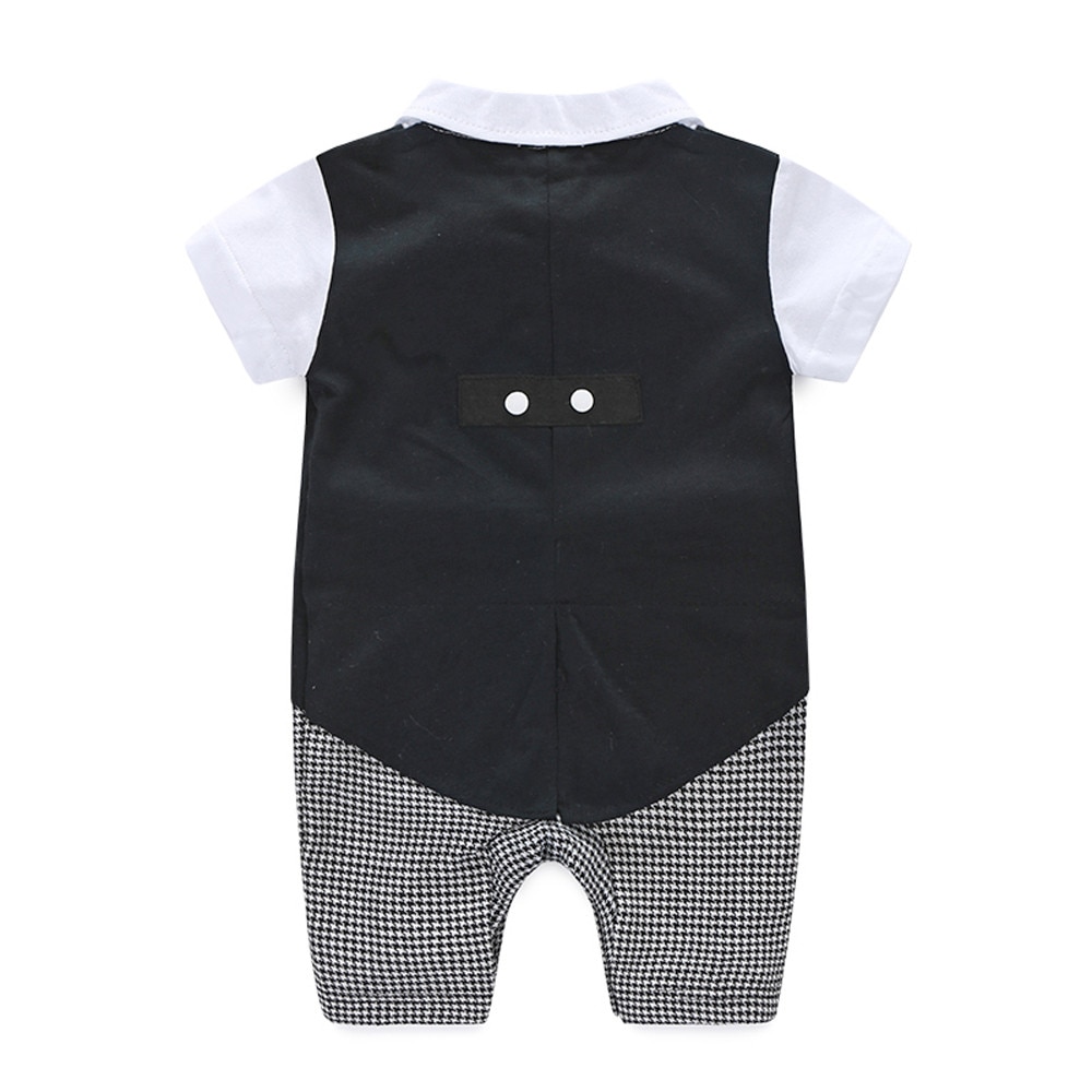Summer Dress For Baby Boy With Waistcoat Gallus And Bow main image 1
