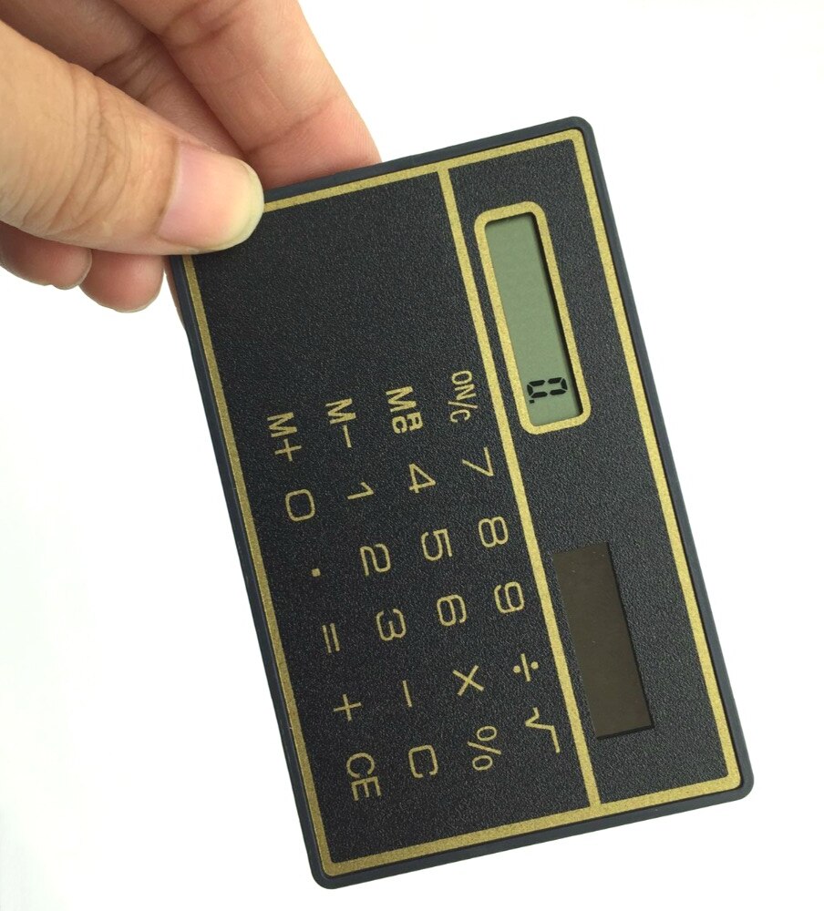 Slanke Creditcard Goedkope Solar Power Pocket Calculator Kleine Reizen Compact