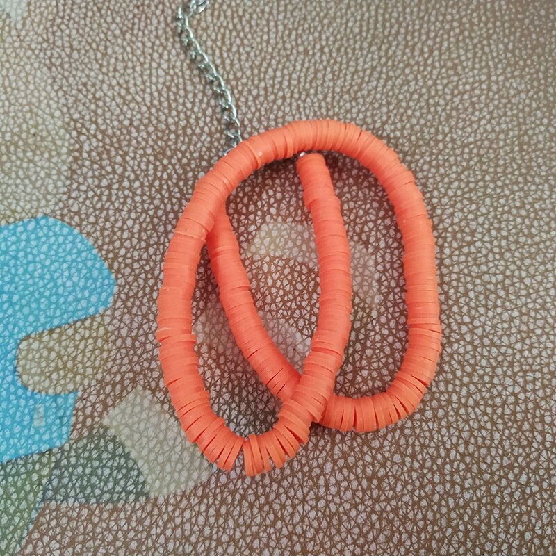 Donarsei collana girocollo in ceramica morbida di nuova moda per donna collana con colletto in argilla colorata regolabile bohemien gioielli da spiaggia: orange