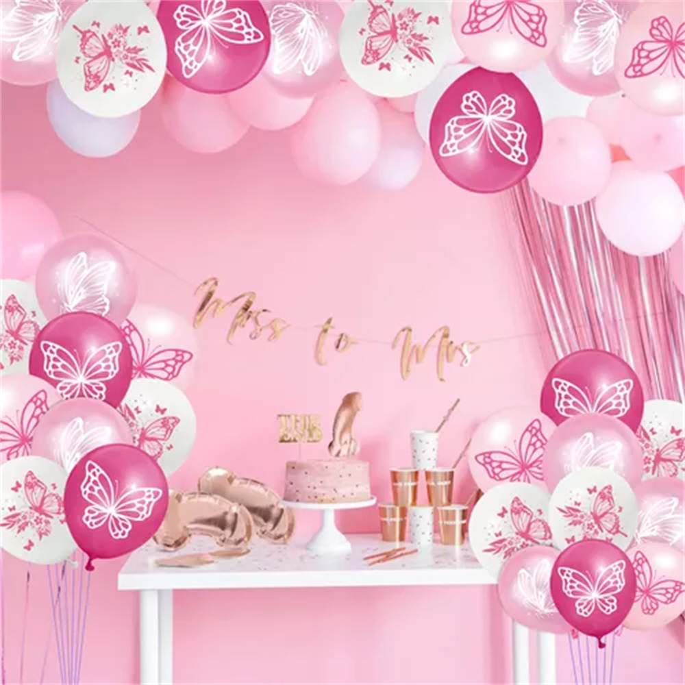 12 pezzi da 12 pollici a tema farfalla decorazione festa di compleanno farfalla palloncino in reticolo decorazione scena di nozze decorazione