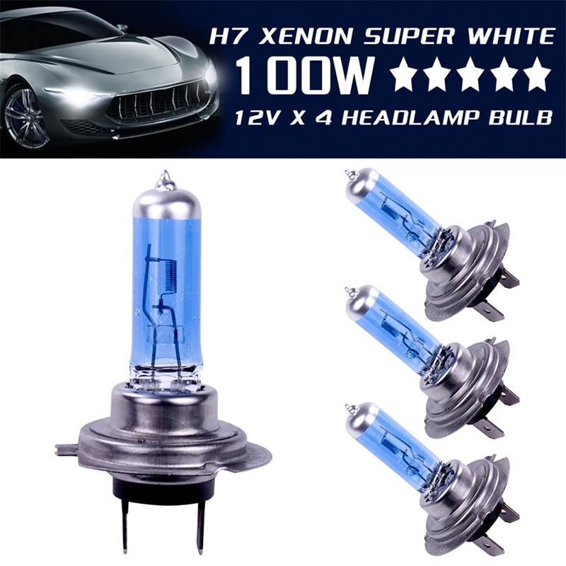 4 Pcs H7 3500K Xenon Gas Halogeen Koplamp Super Bright White Mist Halogeenlamp 100W Car Head licht Lamp 12V Mistlampen