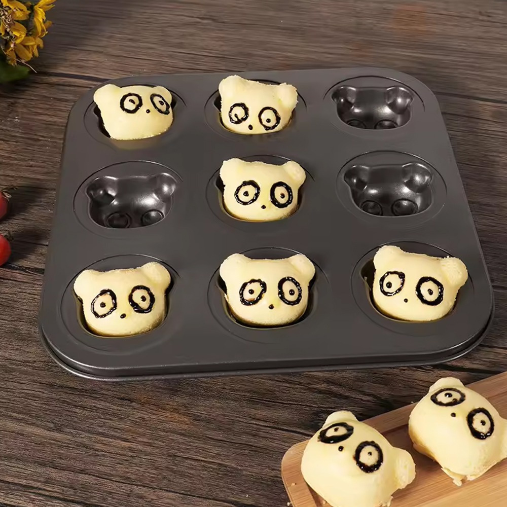 1PCS Bär Backform 4 Hohlräume Cartoon Backblech Nicht-stick Carbon Stahl Tablett DIY Dekorative Cookies Backen küche Werkzeuge