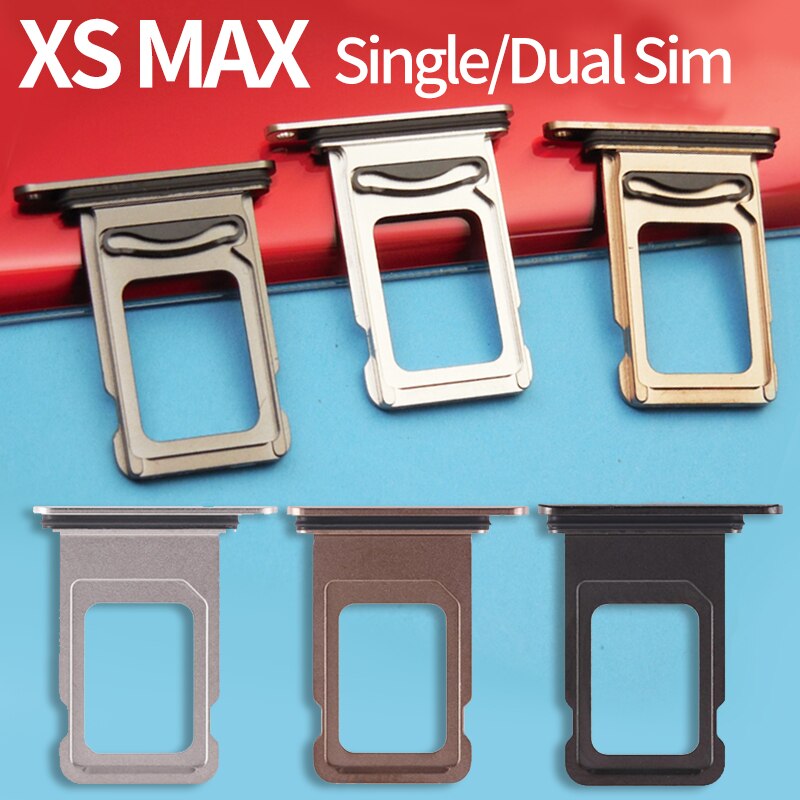 100pcs/lot Original Single / Dual SIM Card For iPhone XS MAX Reader Connector Slot Tray Holder With Waterproof Ring