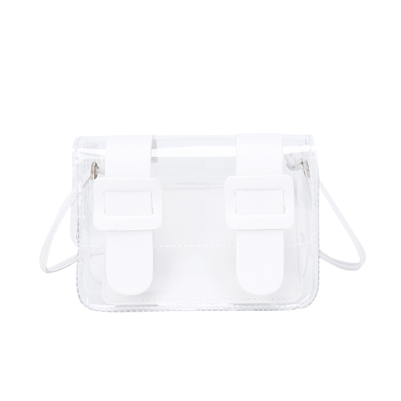 Mode Pvc Flap Tassen Vierkante Crossbody Bag Pu Lederen Vrouwen Handtas Reizen Schouder Messenger Bag: WHITE