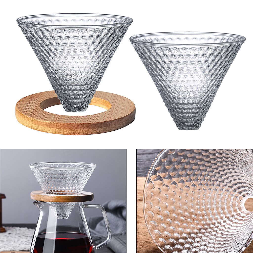 Pour Over Coffee Dripper Slow Drip Coffee Filter Cone Single Cup Coffee Maker 1-2 Cup Paper Cone Filters