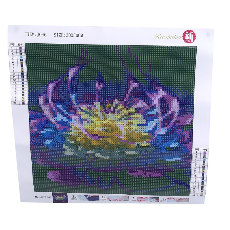 Bilde farge eksplosjon modell 30*30 diy diamant maleri 5d korssting lilla lysende blomst soverom maleri