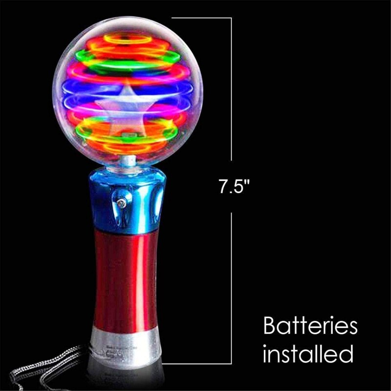 Glowing Sticks Toy Star Spinning Ball Wand Sticks Luminous Light Show Props