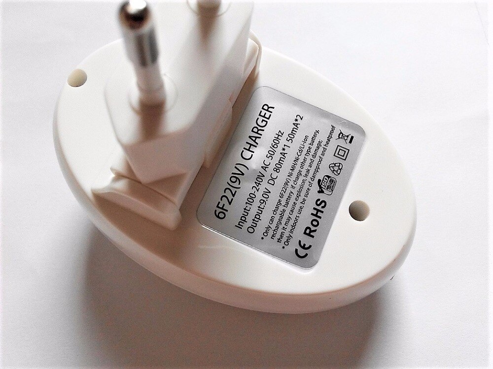 Shsee – batterie Rechargeable NI-MH 9V 6F22 2000mAh, chargeur intelligent 9V à courant élevé,