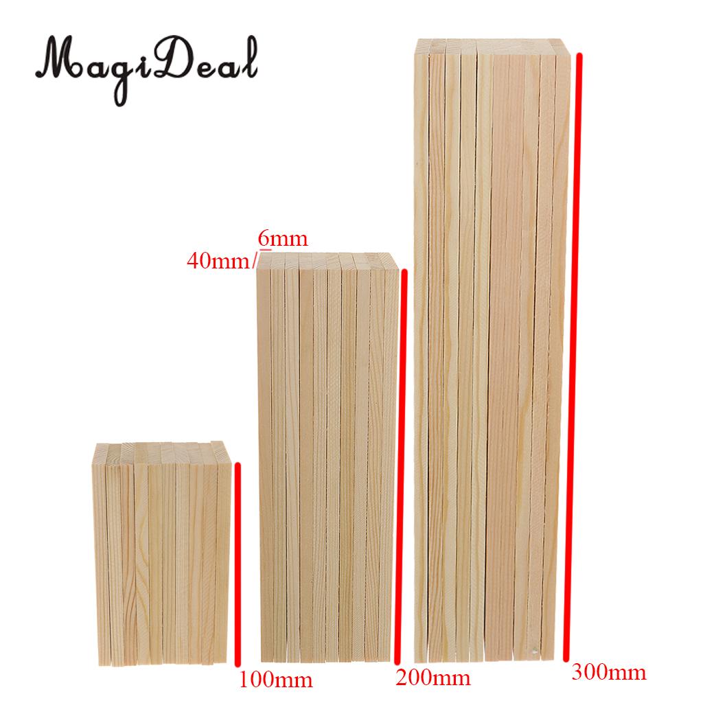 MagiDeal 10 Pieces 10cm 20cm 30cm Mixed Size Natural Pine Wood Rectangle Board Panel for Arts Craft Pinus Sylvestris