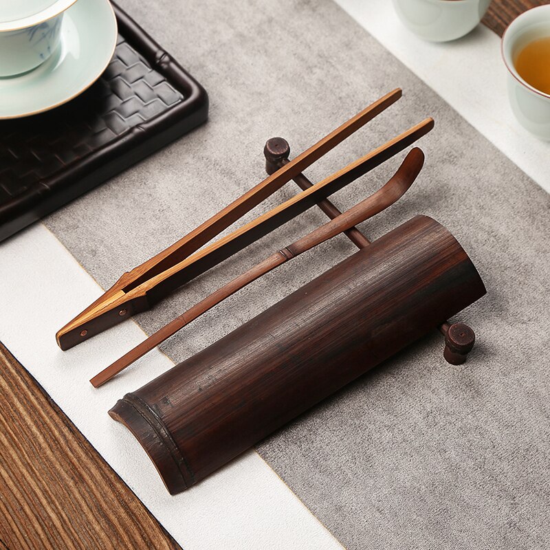 Handgemaakte Natuurlijke Bamboe Thee Scoop Chinese Thee Set 4 Stuk Sets Pak Groene Thee Matcha Koffie Lepel Accessoires gereedschap