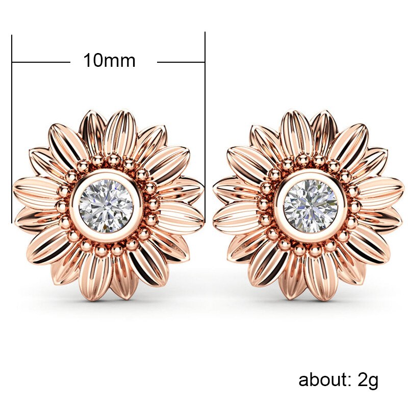 Huitan tournesol boucles d'oreilles pour fille romantique à la anniversaire nouvel an pour les femmes cristal pierre Earrngs