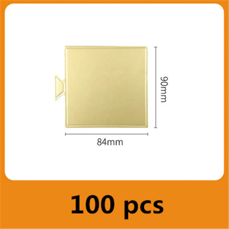 100 pcs/pack Cake Cardboard Mini Cake Boards Cupcake Dessert Tray Multi Shape Paper Golden Base Cake Pastry Decorative Kit Party