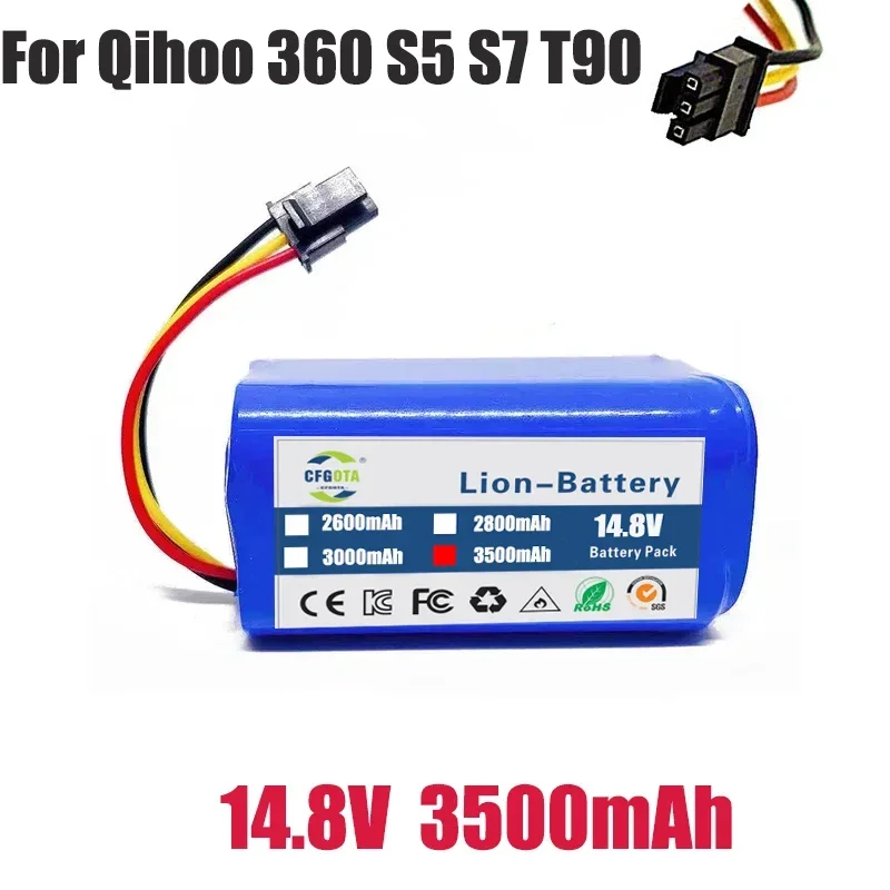 100 % für Qihoo 360 S5 S7 T90 14,8 V 3500 mAh Roboter-Staubsauger-Akku, Ersatzbatterien für Roboter-Staubsauger.: Freier Raum