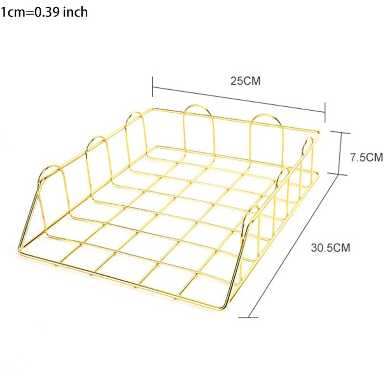 H55F Pack of 2 Rose Gold Letter File Organizer Tray Desk File Organizer Stackable Paper Tray Organizer Home Office Supplies