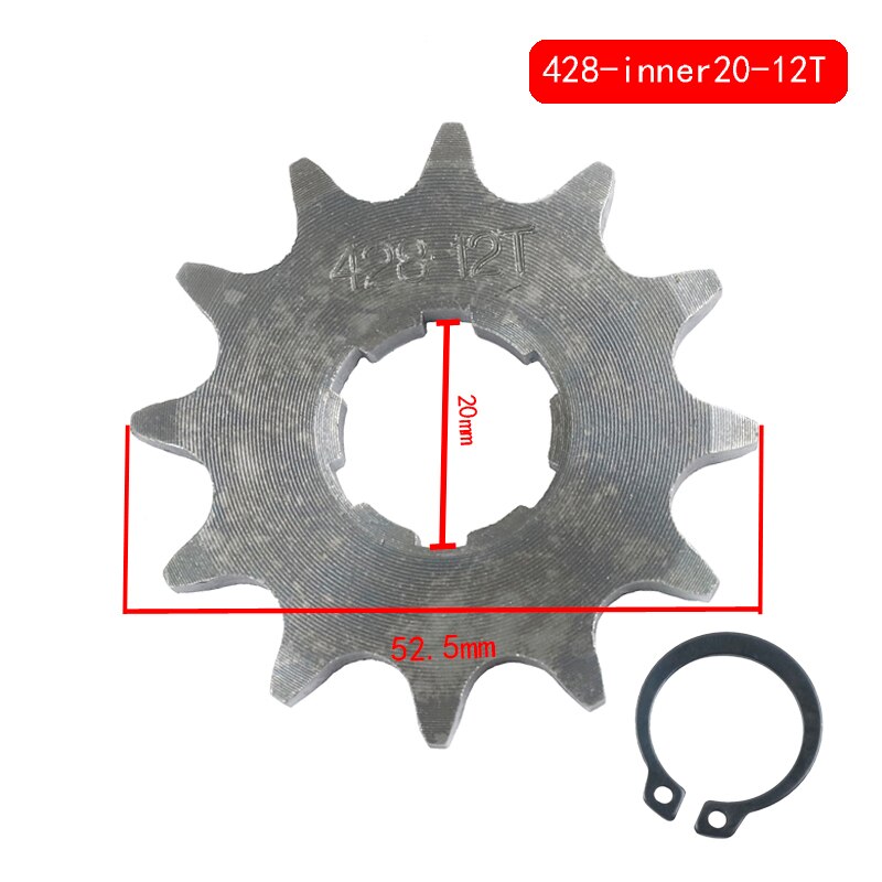 For Loncin Zongshen Lifan Shineray 150 200 250cc ATV Pitbike Motorcycle Moped Motocross Front Engine Sprocket 428# 20mm 10-19T: 12 T
