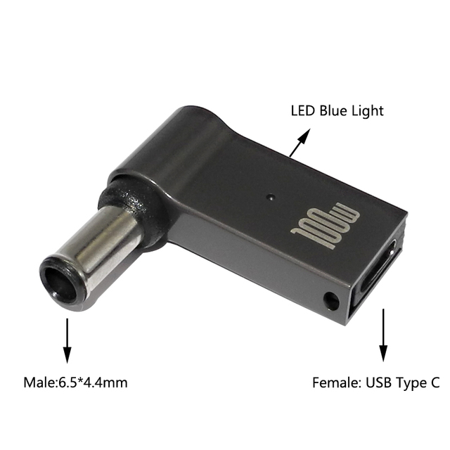PD 100W Laptop Power Charger Supply Adapter Connector USB Type-C Female to DC Male Jack Plug Converter for Lenovo HP DELL Asus: Brown