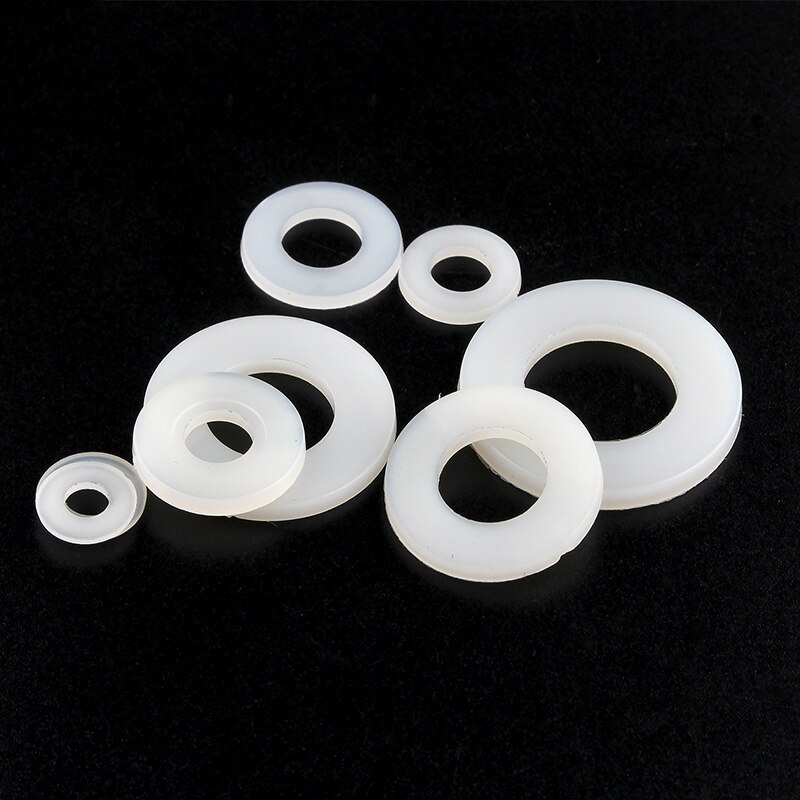 10-200 Stuks Nylon Ringen M2 M2.5M3 M4M5M6M8 M10-M20 Wit Plastic Nylon Platte Ring Vliegtuig Spacer Isolatie Pakking Voor schroef Bolt
