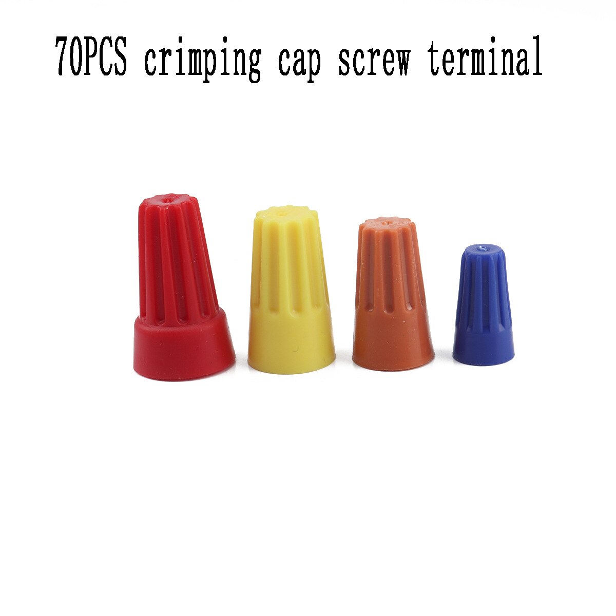 70PCS Crimping Cap Screw Terminal / Spring Crimping Cap Closed Terminal Waterproof Wiring Wire Connector