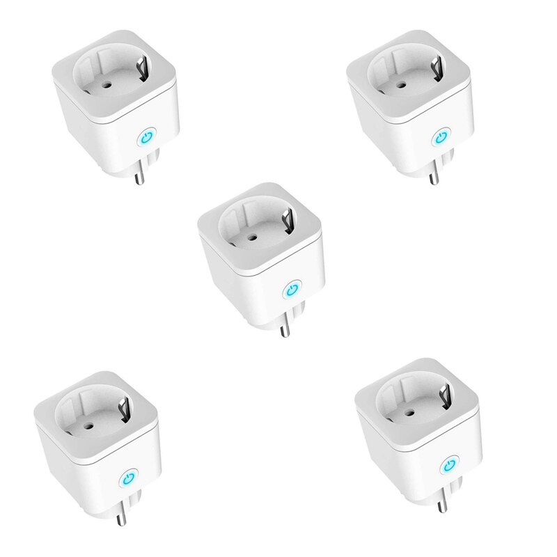 WiFi Smart Socket Plug EU 100-240V Adaptor Wireless Remote Voice Control Power Monitor For Google Home Alexa Tuya: 5pieces