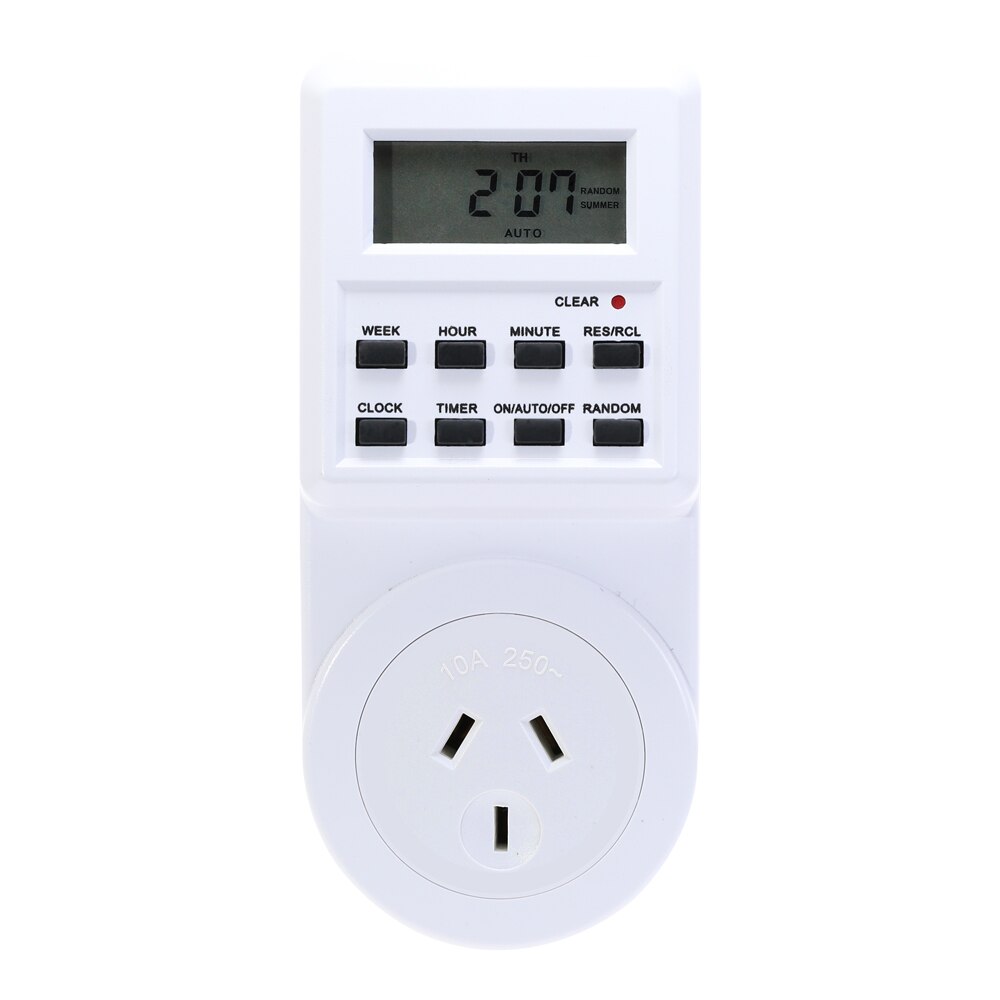 EU UK US FR BR Plug Digital Smart Home Programmable Electric Wall Plug Power Socket Timer Switch Socket Clock 220V 110V AC: AU Plug