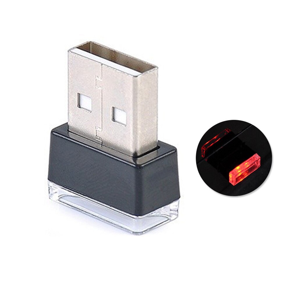 Auto Scheinwerfer Lampen Tragbare USB LED Auto Innen Umgebungs Atmosphären Nacht Licht Dekorative Lampe: rot