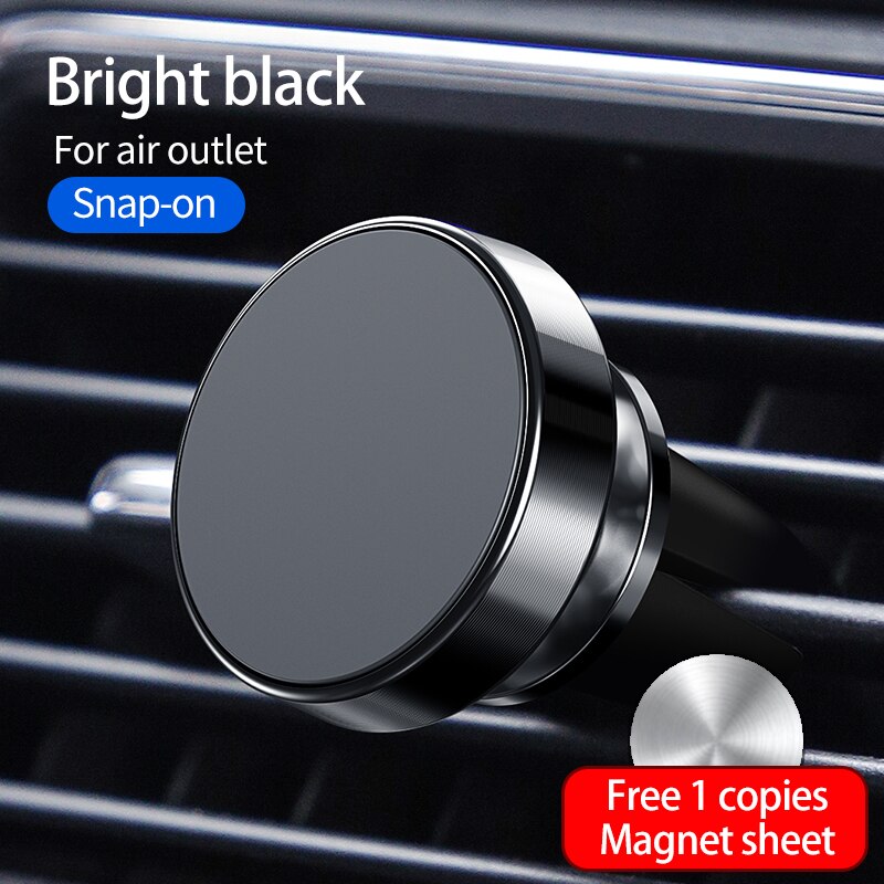 Joyroom Magnetic Car Phone Holder Stand For iPhone Samsung Xiaomi Huawei Universal Magnet Air Vent Mount Cell Mobile Phone: Black Air Vent