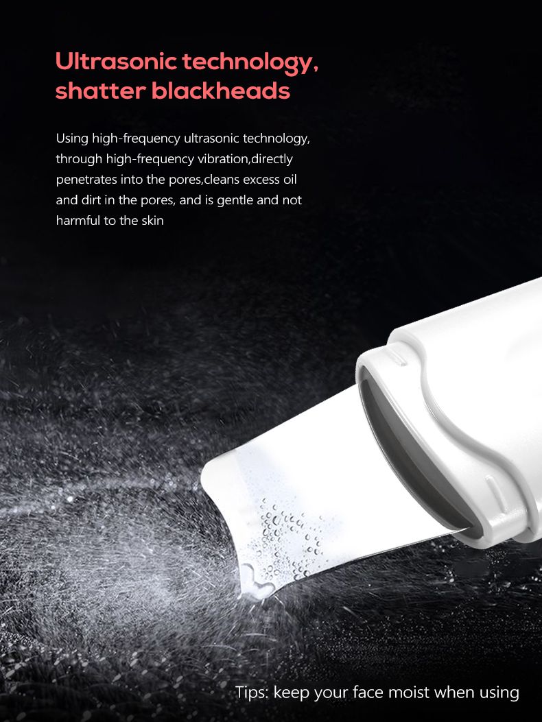 Ultrasonic Ion Skin Scrubber Deep Face Cleaning Spatula Peeling Shovel Facial Lifting Blackhead Pore Cleaner Beauty Instrument