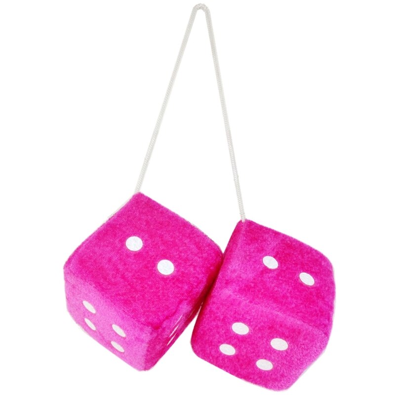 Multicolor Pluche Dices Auto Opknoping Hanger Jaar Dobbelstenen Fluwelen Dobbelstenen Model Decoratie Achteruitkijkspiegels Styling: Bruin