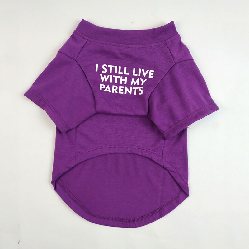 ademende zomer/lente hondenkleding zachte letters gedrukt Franse Bulldog huisdierkleding mode T-shirt voor hond: Licht Geel / XXL