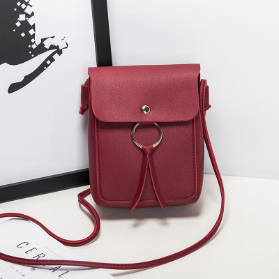 Kleine lederen schoudertas voor vrouwen mode vrouwelijke telefoon purse mini crossbody messenger bags pouch voor dames meisjes: wine red