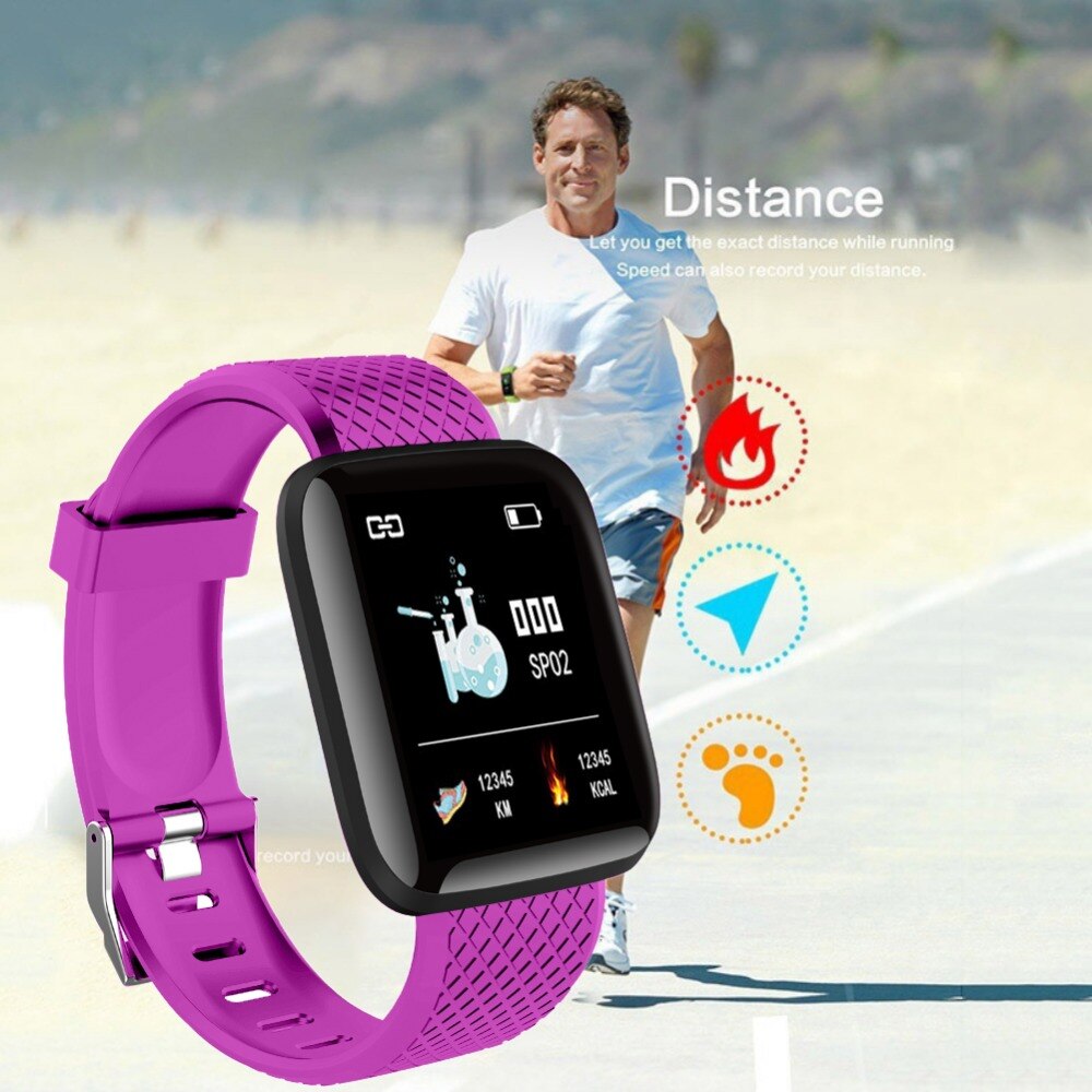 Naisten kellot 116 plus miesten ranneke fitness verenpaineen sykemittaus vedenpitävä ranneke android ios:lle
