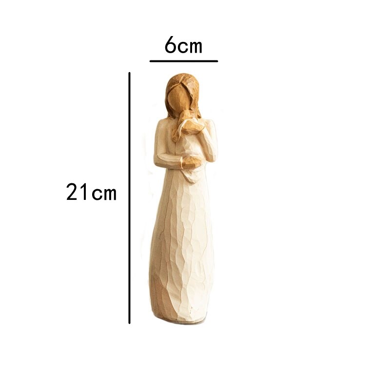 Nordisk engel mor dekorationornament hjem tilbehør harpiks engel hjem decore: Mørk khaki