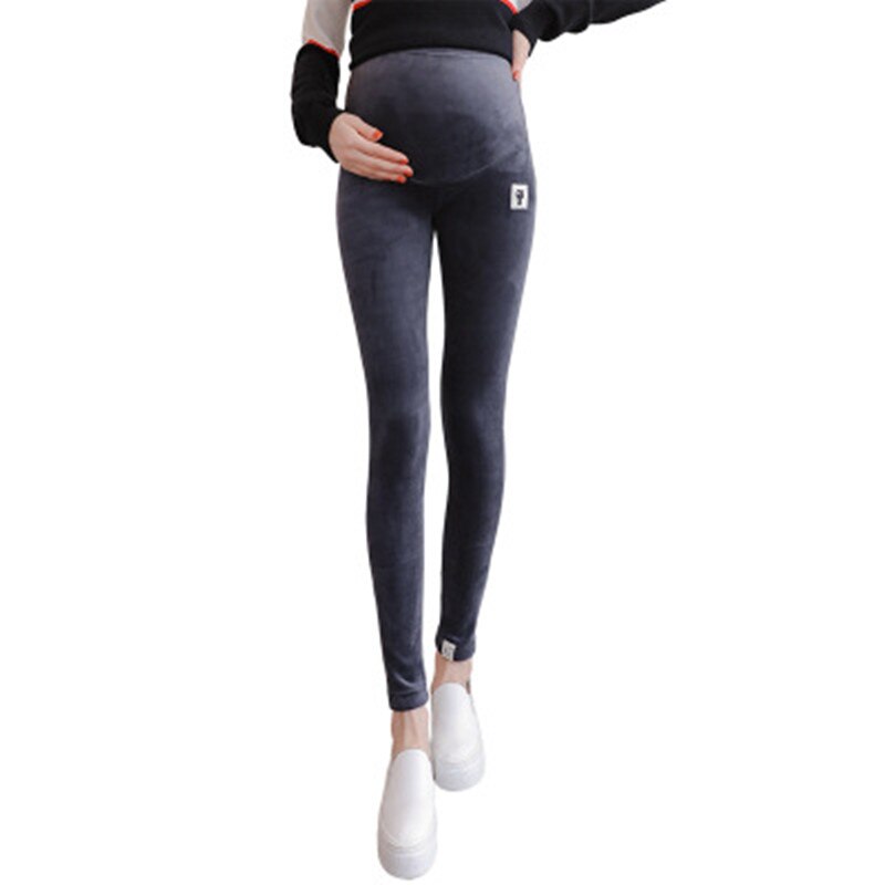 SexeMara Winter Warm Maternity Pants For Pregnant Women Velvet Thickened Underpants Pregnancy Clothes Clothing