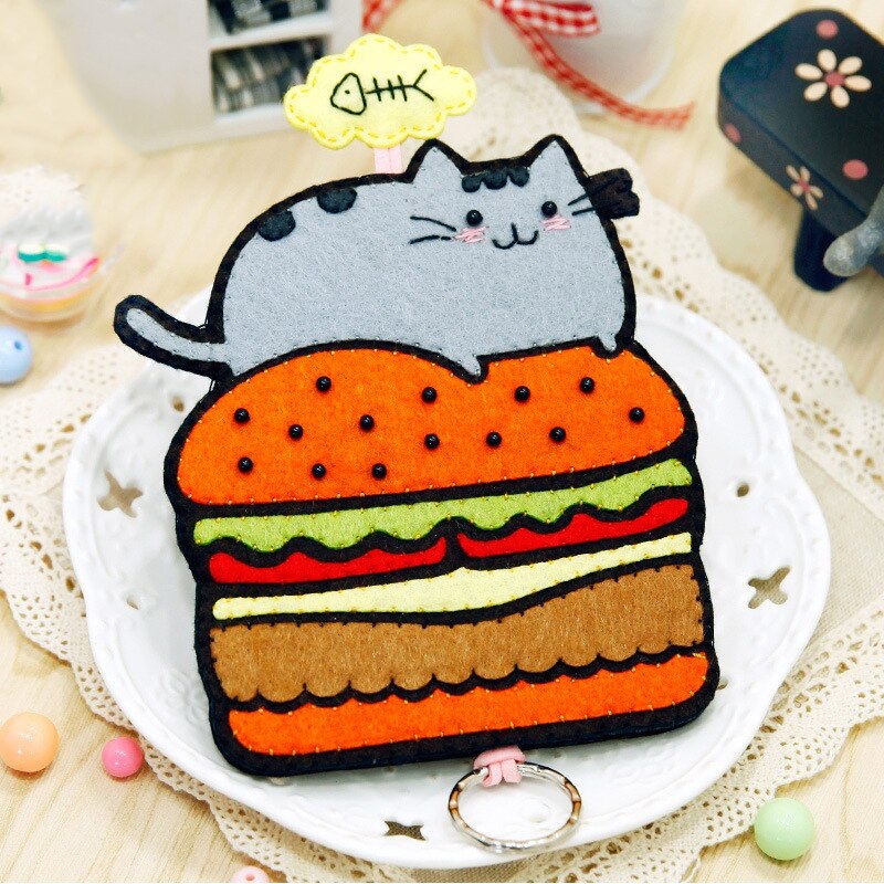 Cartoon Keychain Sewing Kit Non-Woven Diy Homemade Felt Keychain Kit Felting Keychain Cute Cartoon Hanging Keychain Make Tool