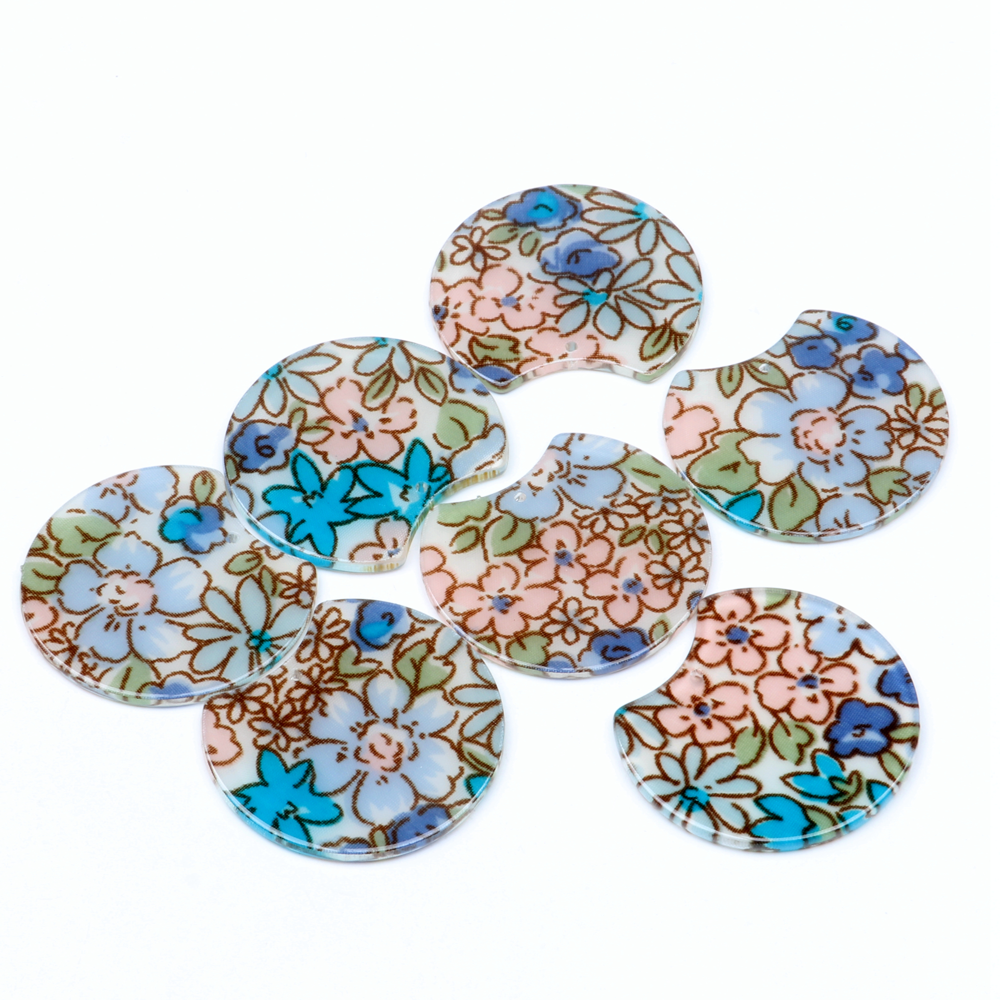 Tortoise Shell Earring Charm,Acetate Acrylic Beads,Special Round Shaped Pendants,Boho,Circle Cutout Earrings Parts,36mm-ACE182