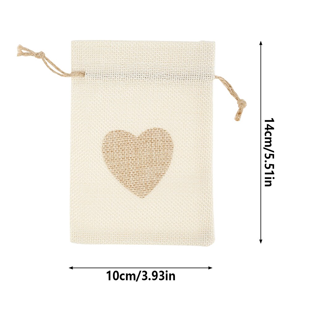 20 paczek lniane worki jutowe serce etui ze sznurka cukierki kieszenie na prezenty na wesele urodziny świąteczne świędo dziękczynienia