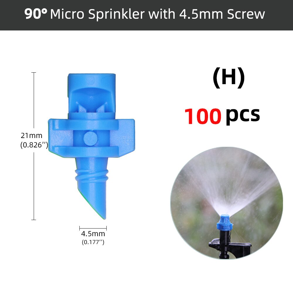 20-100pcs 90/180/360 Degree Refraction Nozzle Threaded Connection Sprinkler Garden Agricultural Irrigation Plant Spray Nozzles: Blue