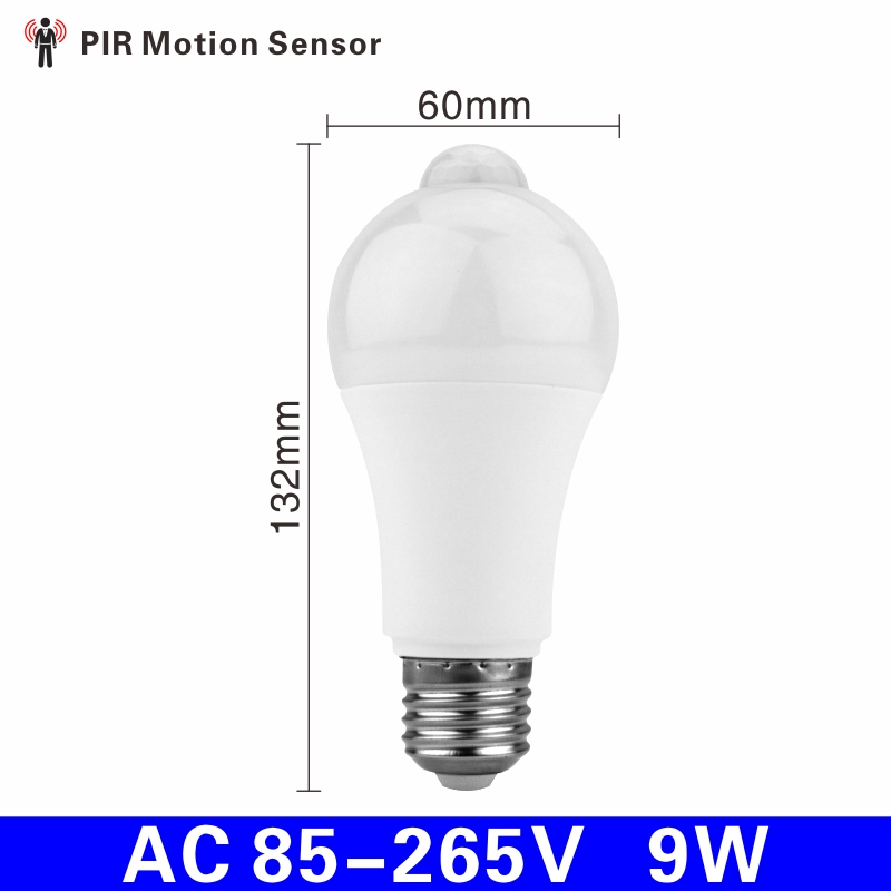 LED PIR Bewegung Sensor Birne 5W 7W 9W 12W Klang Sensor Lampe AC 110V 220V Auto Clever LED PIR Infrarot Körper E27 Glühbirne