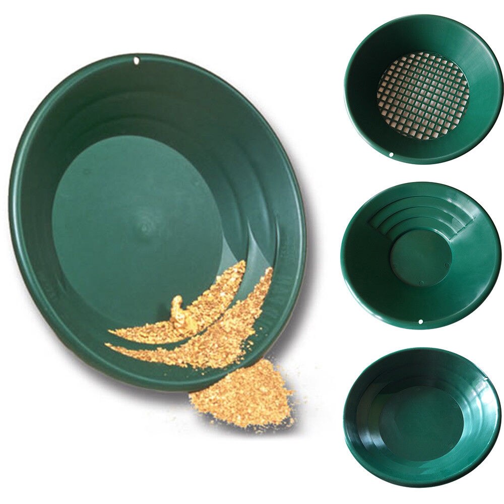 Green Plastic Gold Pan Basin Nugget Mining Dredging Prospecting for Sand Gold Mining Manual Wash Gold Panning Equipment