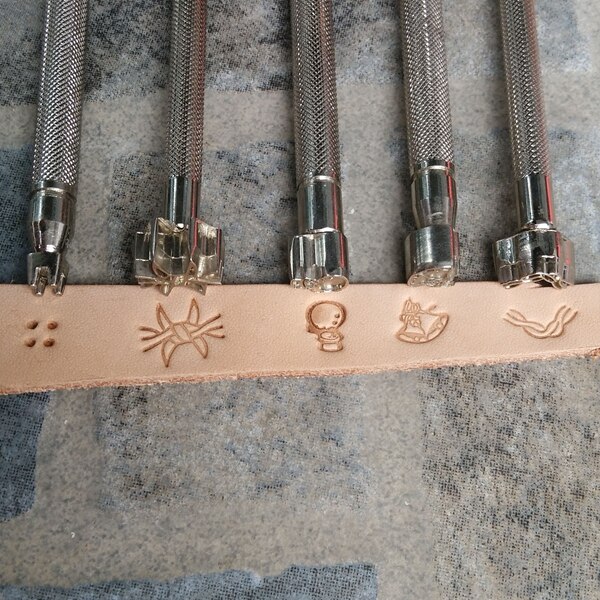 Hand-work unique leather working tools carving punches stamp craft making steel