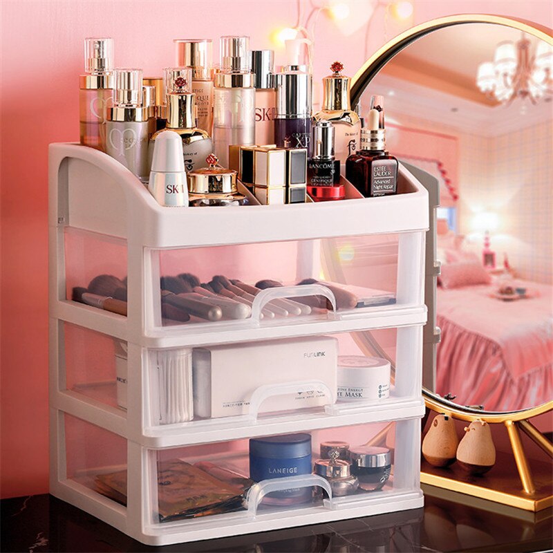 Organizador de maquillaje cosmético, estuche para joyería, soporte para brochas, caja de almacenamiento, caja de almacenamiento de cosméticos, soporte para lápiz labial