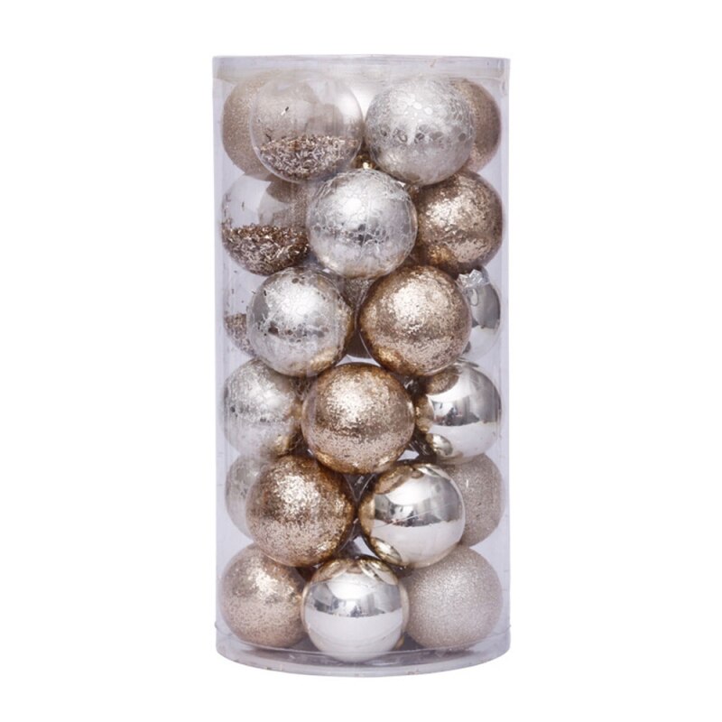 30 Stks/partij Goud Roze Champagne Rood Metallic Kerst Ballen Decor Kerstboom Ballen Xmas Decor Voor Thuis Noel Jaar