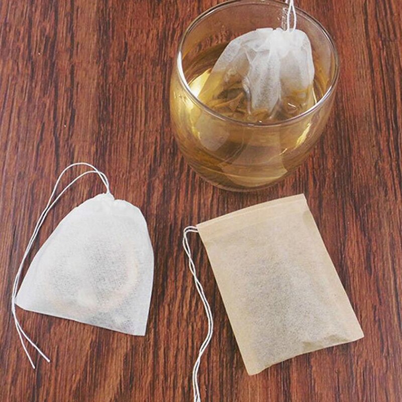 100 Teile/los Tee Tasche Filter Papier Beutel leer Kordelzug Teebeutel Für Kraut Tee