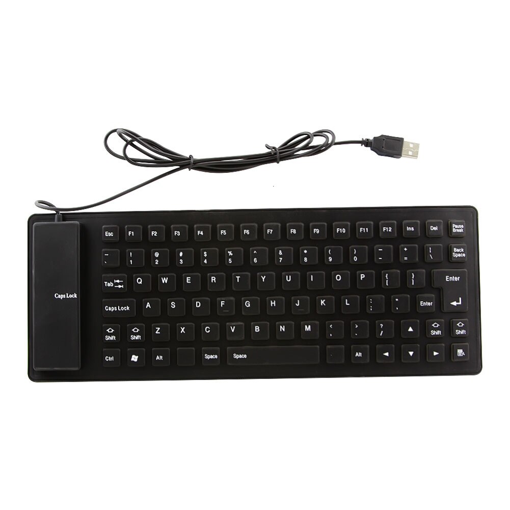 Foldable Silicone Keyboard USB Wired Silicon Flexible Soft Waterproof Roll Up Silica Gel Keyboard for PC Laptop Notebook