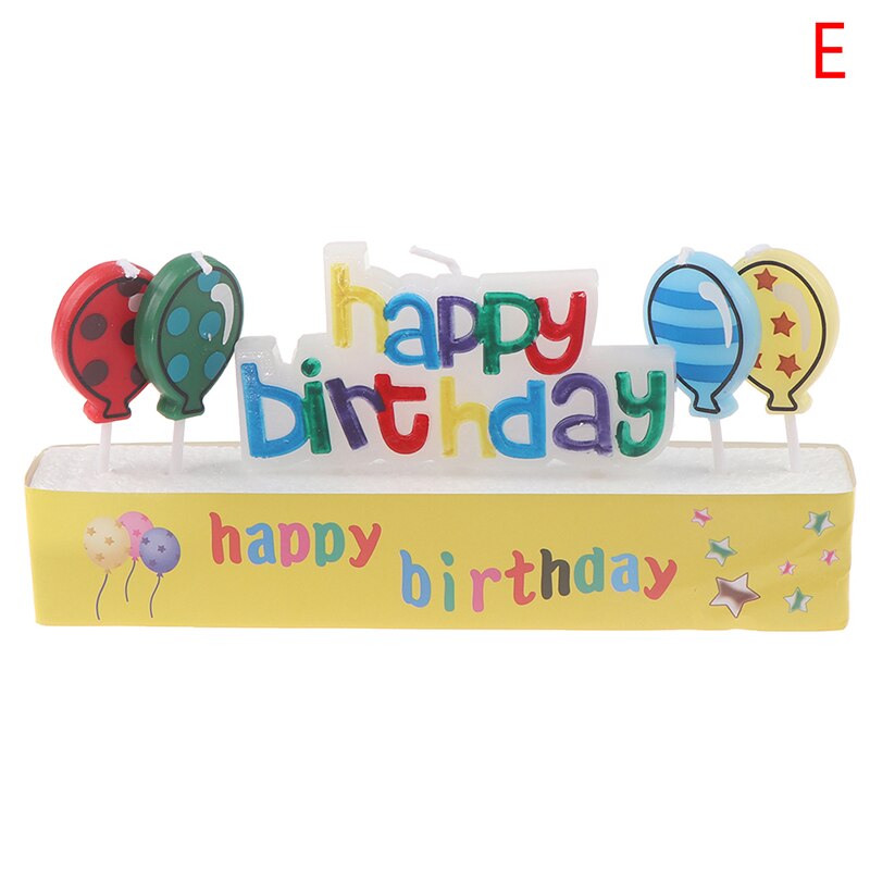 1set Happy Birthday Letter Cake Birthday Party Festival Supplies Lovely Birthday Candles for Kitchen Baking: E
